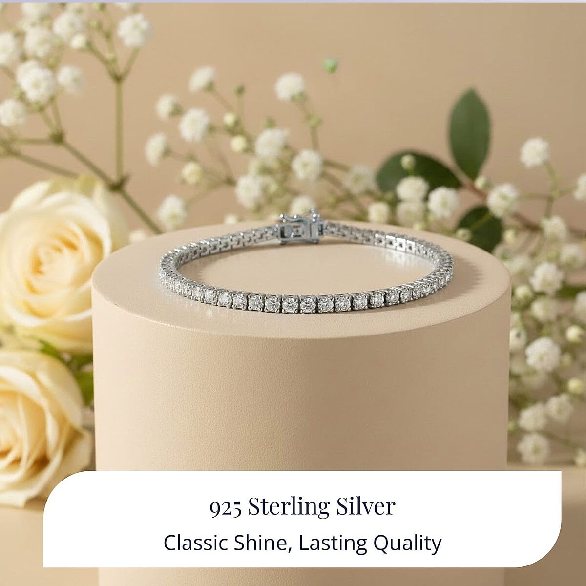 Doorbuster D'Joy Moissanite 4.90 ctw Tennis Bracelet in Rhodium Over Sterling Silver (6.50 In) image number 4