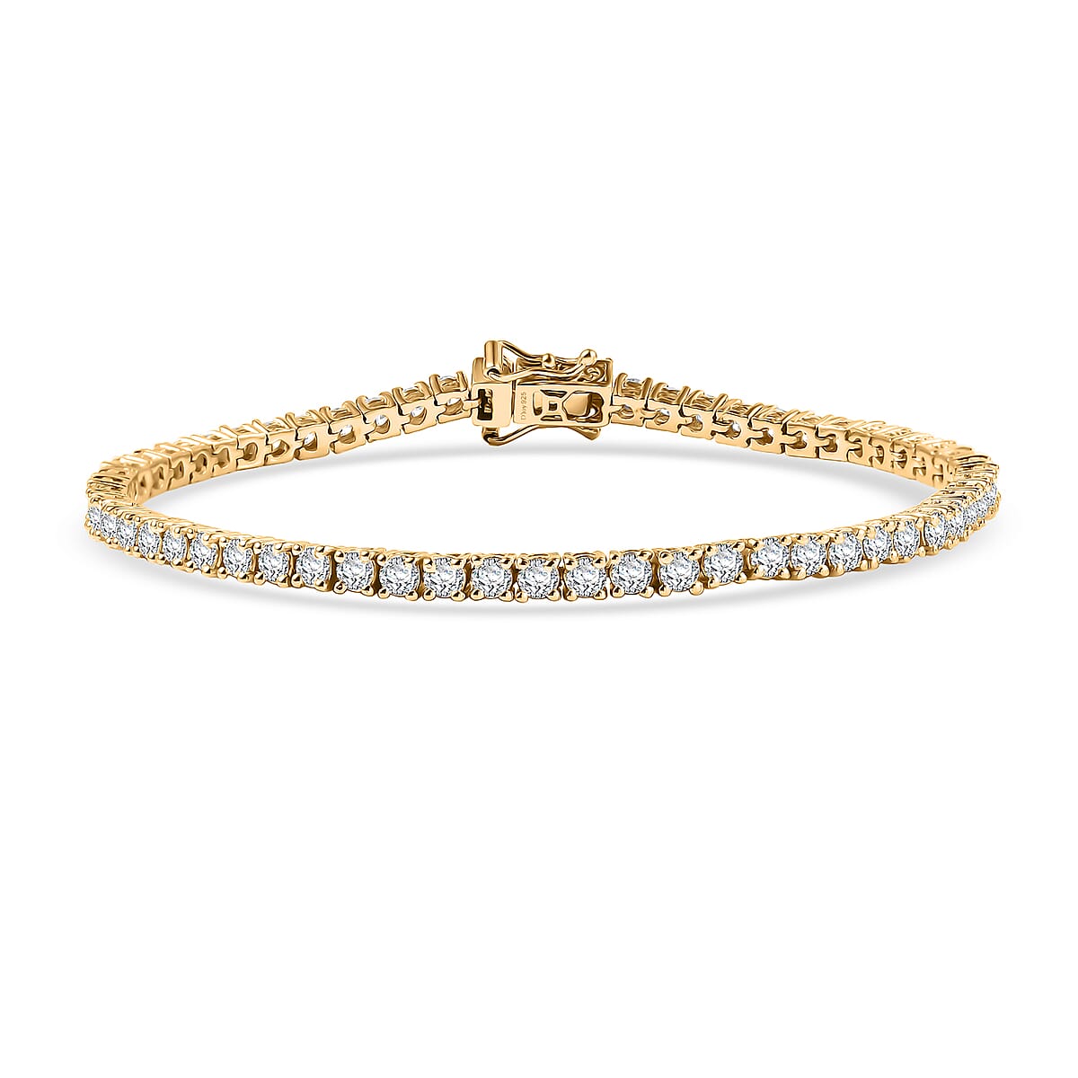 Doorbuster D'Joy Moissanite 5.40 ctw Tennis Bracelet in 14K Vermeil Yellow Gold Over Sterling Silver (7.25 In) image number 0