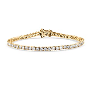 Doorbuster D'Joy Moissanite 5.40 ctw Tennis Bracelet in 14K Vermeil Yellow Gold Over Sterling Silver (7.25 In)