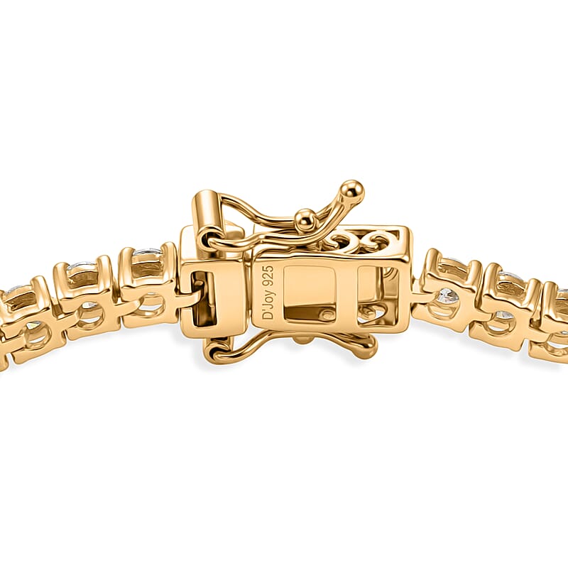  D'Joy Moissanite 5.40 ctw Tennis Bracelet in 14K Vermeil Yellow Gold Over Sterling Silver (7.25 In)