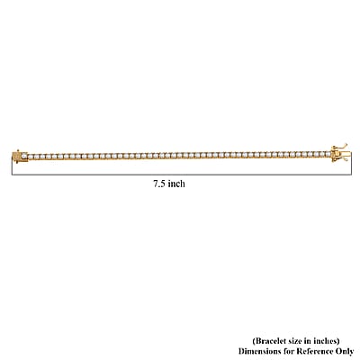 D'Joy Moissanite 5.40 ctw Tennis Bracelet in 14K Vermeil Yellow Gold Over Sterling Silver (7.25 In)