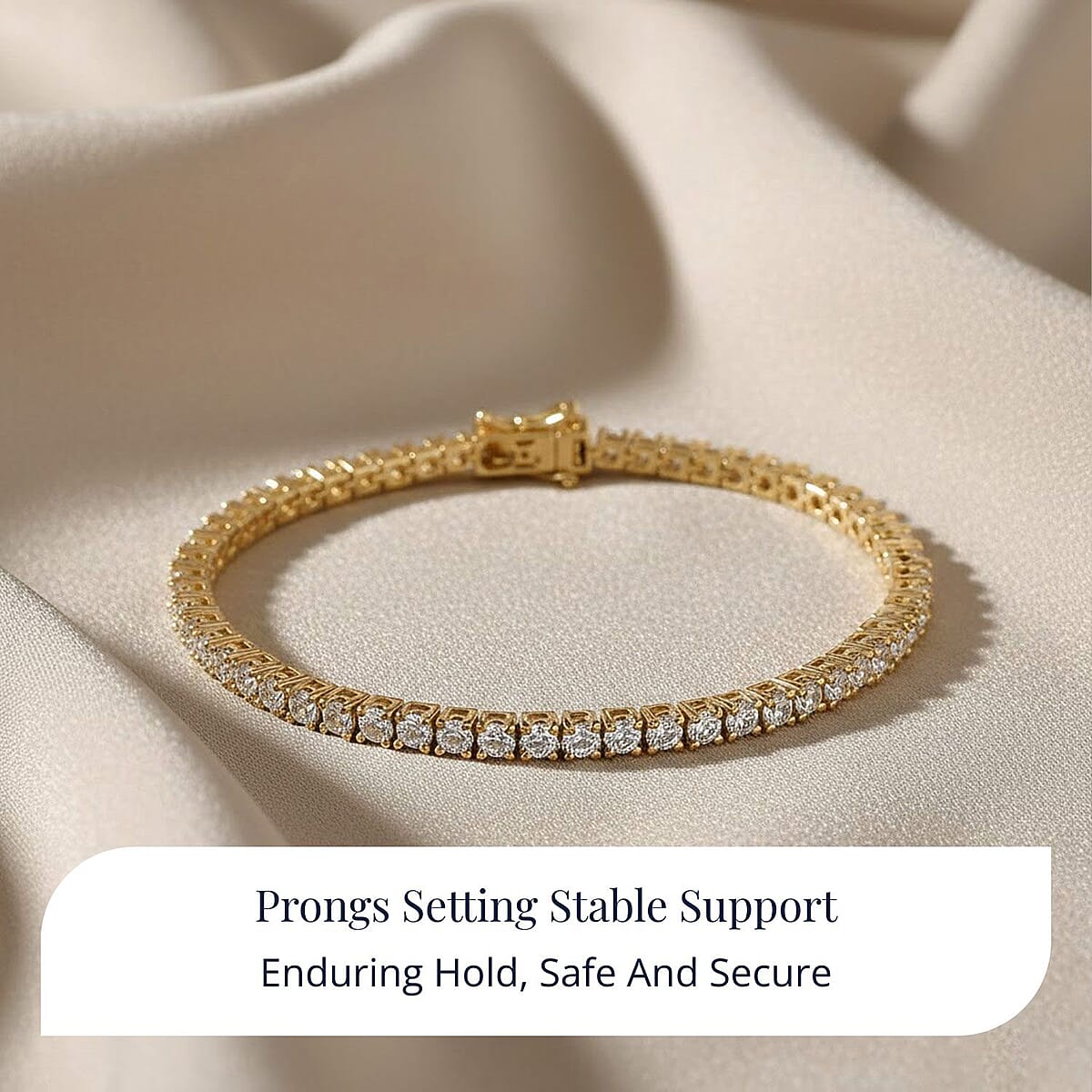 Doorbuster D'Joy Moissanite 5.40 ctw Tennis Bracelet in 14K Vermeil Yellow Gold Over Sterling Silver (7.25 In) image number 5