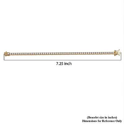  D'Joy Moissanite 5.40 ctw Tennis Bracelet in 14K Vermeil Yellow Gold Over Sterling Silver (7.25 In)