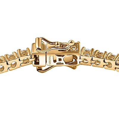  D'Joy Moissanite 5.40 ctw Tennis Bracelet in 14K Vermeil Yellow Gold Over Sterling Silver (7.25 In)