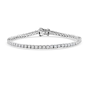 Doorbuster D'Joy Moissanite 5.40 ctw Tennis Bracelet in Rhodium Over Sterling Silver (7.25 In)