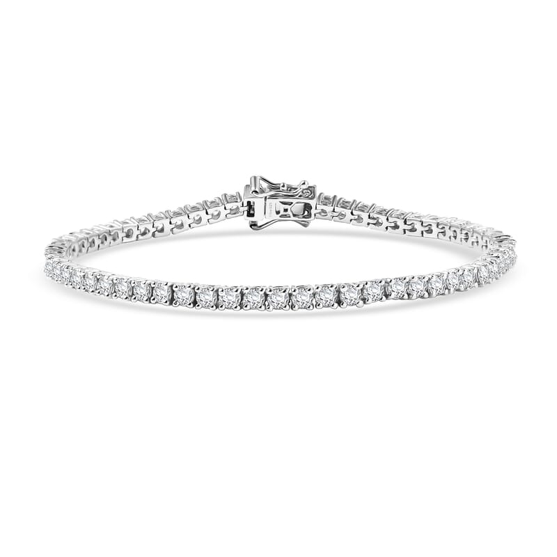  D'Joy Moissanite 5.40 ctw Tennis Bracelet in Rhodium Over Sterling Silver (7.25 In)