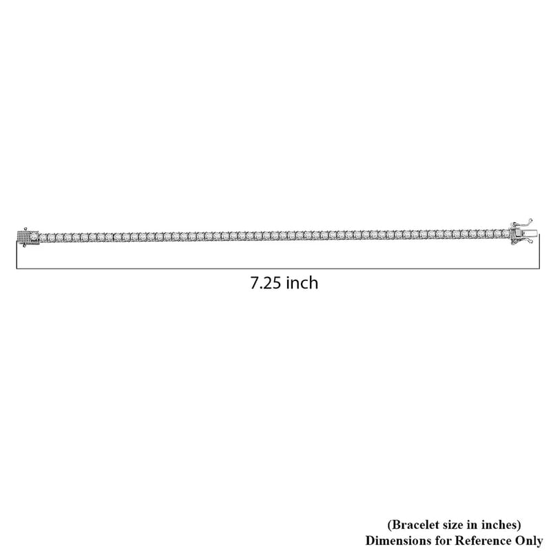  D'Joy Moissanite 5.40 ctw Tennis Bracelet in Rhodium Over Sterling Silver (7.25 In)