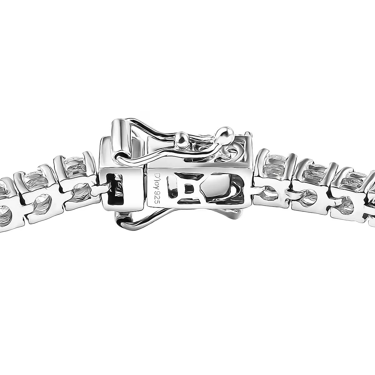 D'Joy Moissanite 5.40 ctw Tennis Bracelet in Rhodium Over Sterling Silver (7.25 In) image number 7