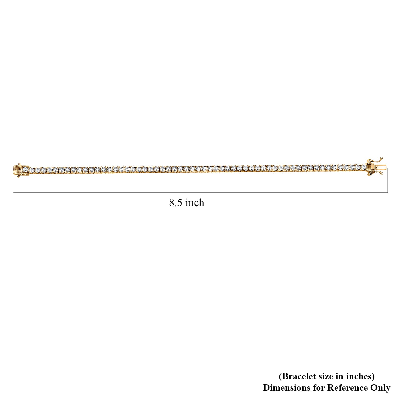  D'Joy Moissanite Tennis Bracelet 6.00 ctw in 18K Vermeil Yellow Gold Over Sterling Silver (8.00 In)