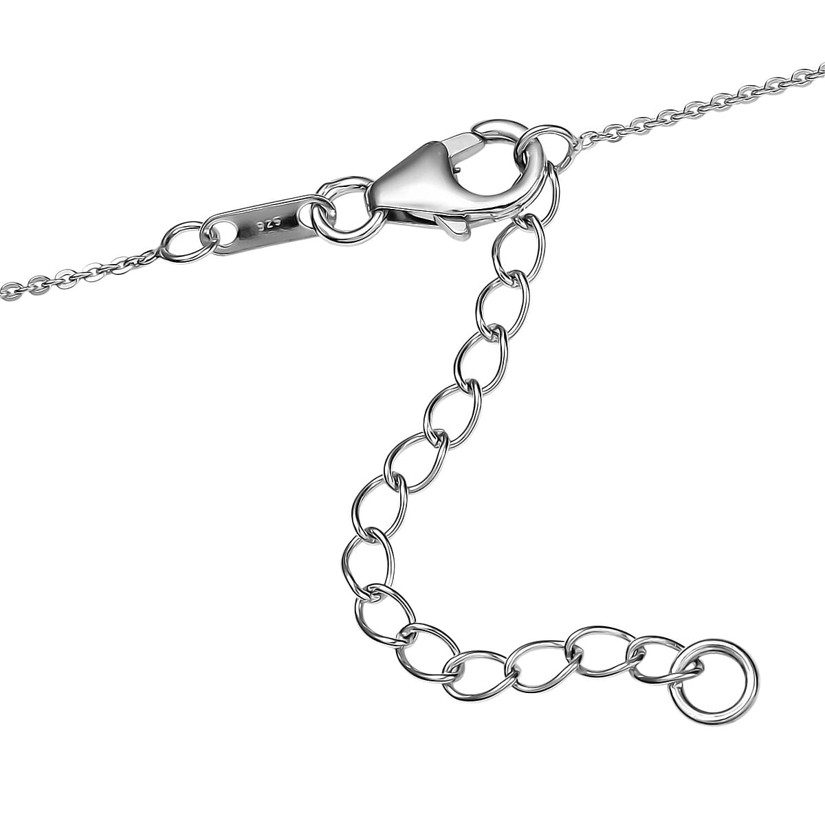 D'Joy Mexican Cherry Fire Opal 3.25 ctw V-shaped Silhouette Necklace in Rhodium Over Sterling Silver 18 Inches image number 4