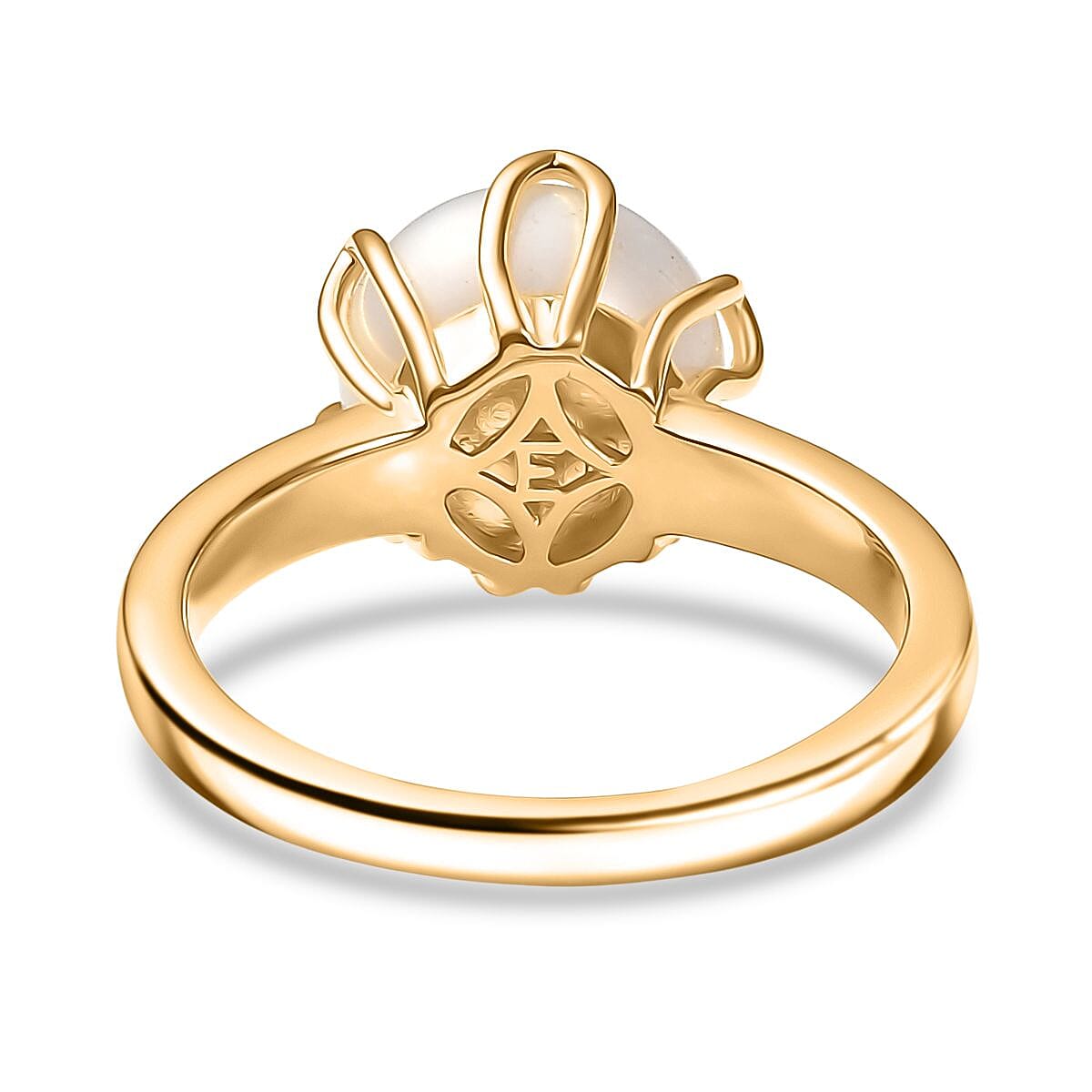 EverTrue White Freshwater Pearl Ring in 18K YG Plated (Size 10.0)