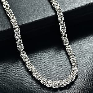 D'Joy Sterling Silver Oval Link Chain Necklace (20 Inches) (33.25 Grams)
