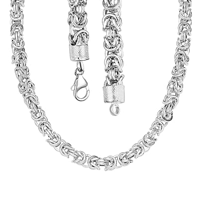 D'Joy Sterling Silver Oval Link Chain Necklace (20 Inches) (33.25 Grams)