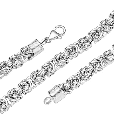 D'Joy Sterling Silver Oval Link Chain Necklace (20 Inches) (33.25 Grams)