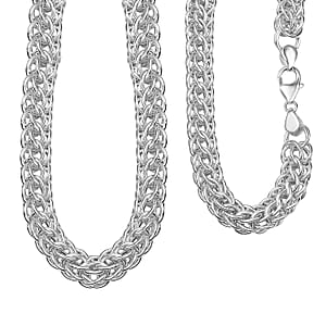 D'Joy Fancy Link Chain Necklace in Sterling Silver 27.5 Grams 20 Inches