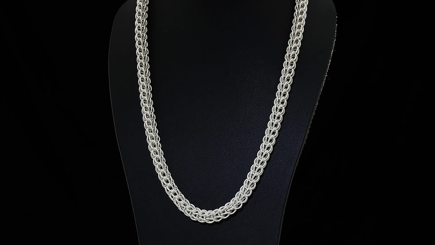 D'Joy Fancy Link Chain Necklace in Sterling Silver 27.5 Grams 20 Inches