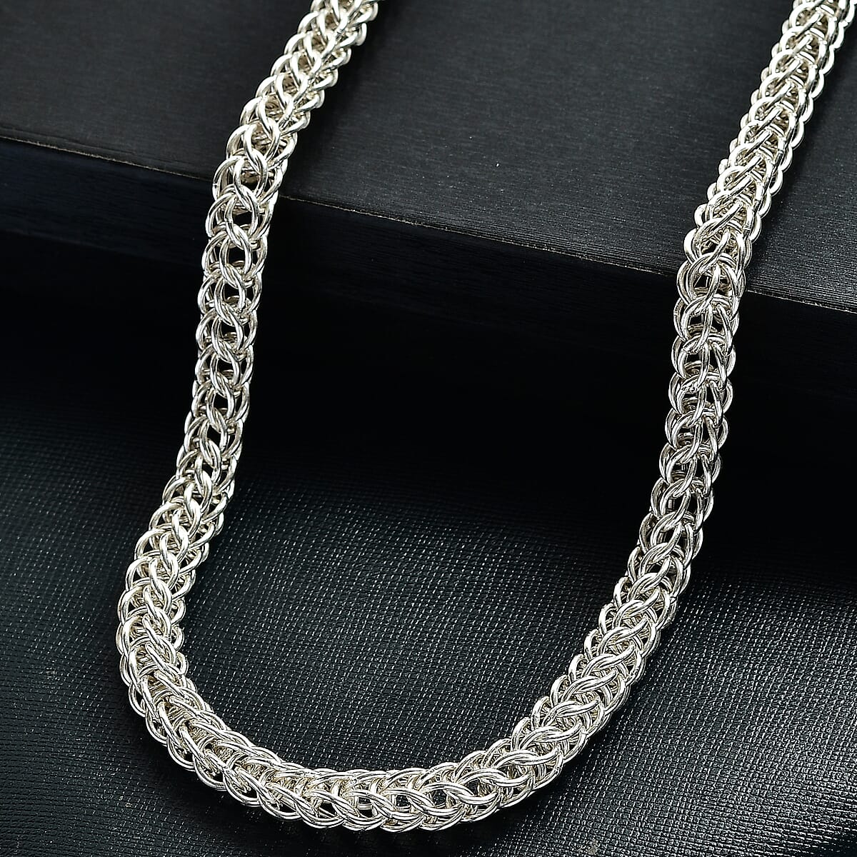 D'Joy Fancy Link Chain Necklace in Sterling Silver 27.5 Grams 20 Inches image number 1