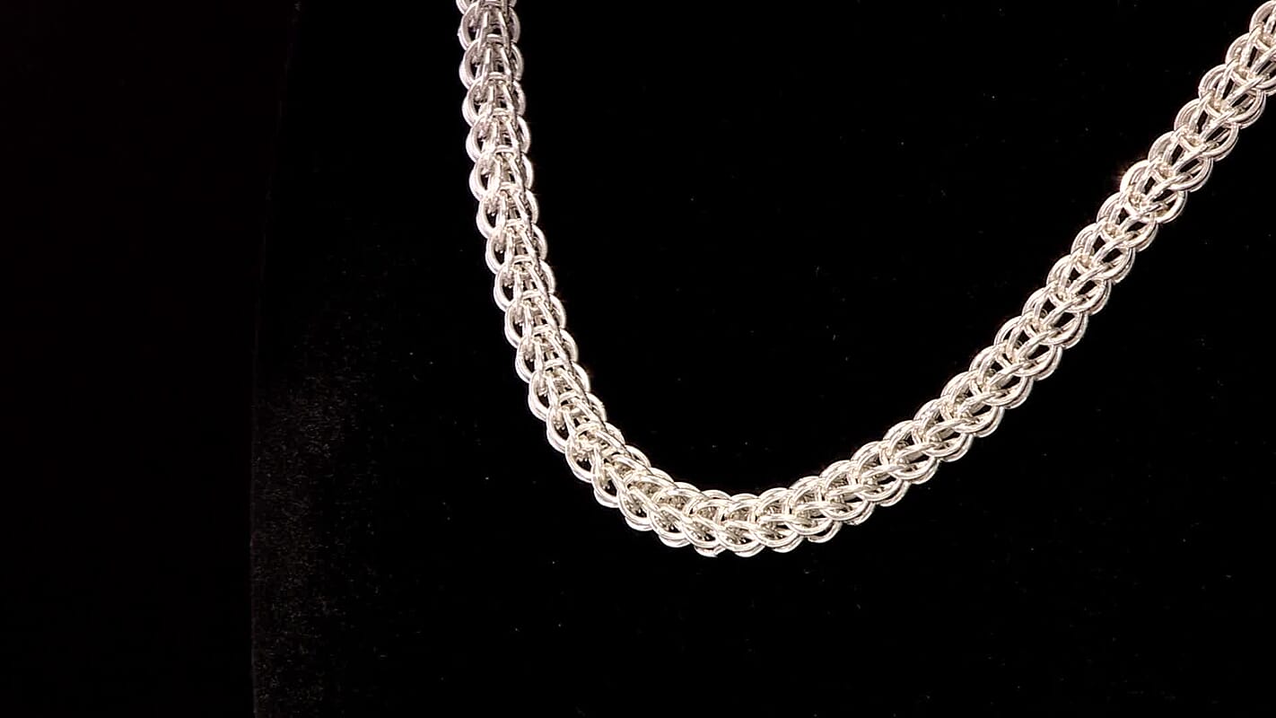 D'Joy Fancy Link Chain Necklace in Sterling Silver 27.5 Grams 20 Inches