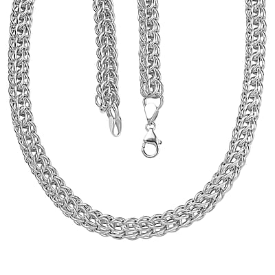 D'Joy Fancy Link Chain Necklace in Sterling Silver 27.5 Grams 20 Inches