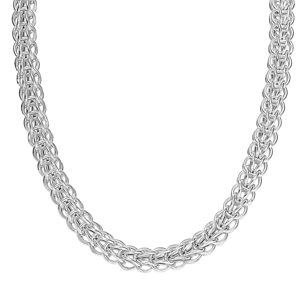 D'Joy Fancy Link Chain Necklace in Sterling Silver 27.5 Grams 20 Inches image number 3