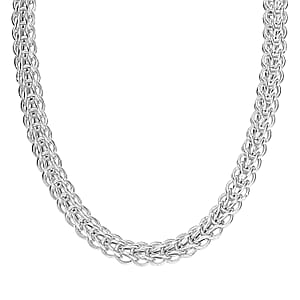 D'Joy Fancy Link Chain Necklace in Sterling Silver 27.5 Grams 20 Inches