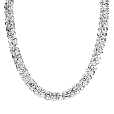 D'Joy Fancy Link Chain Necklace in Sterling Silver 27.5 Grams 20 Inches
