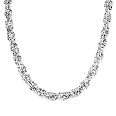  D'Joy Oval Link Chain Necklace in Sterling Silver 21 Grams 20 Inches