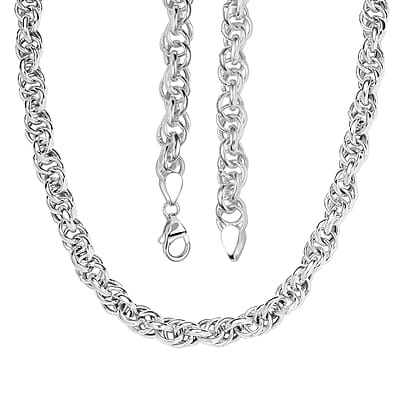  D'Joy Oval Link Chain Necklace in Sterling Silver 21 Grams 20 Inches
