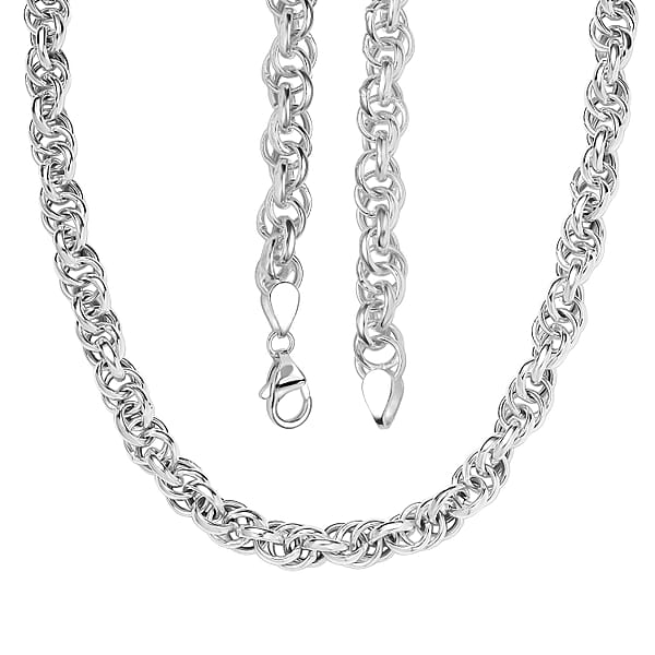  D'Joy Oval Link Chain Necklace in Sterling Silver 21 Grams 20 Inches