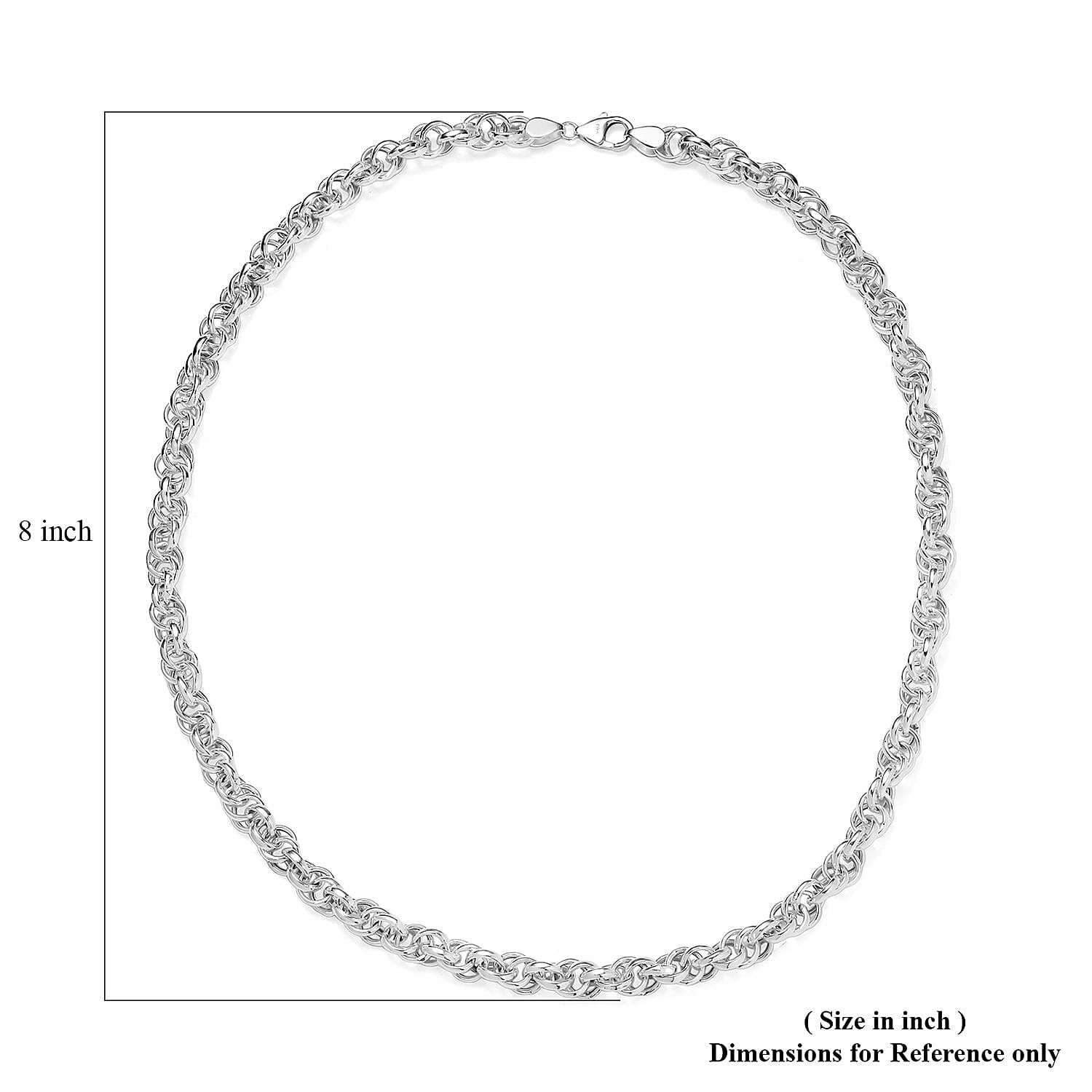  D'Joy Oval Link Chain Necklace in Sterling Silver 21 Grams 20 Inches