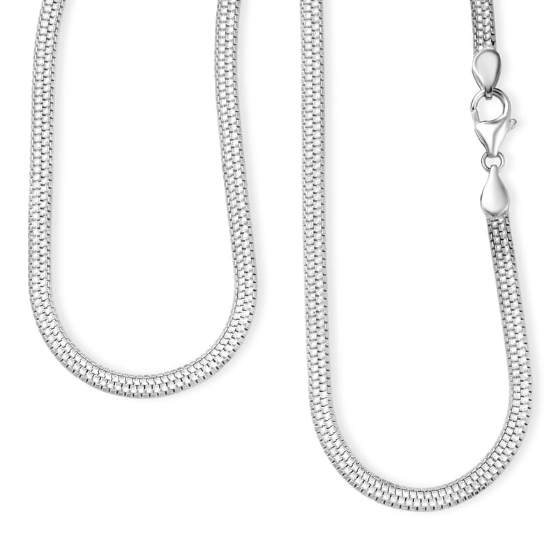 D'Joy Layering Box Chain Necklace in Sterling Silver 18 Grams 20 Inches