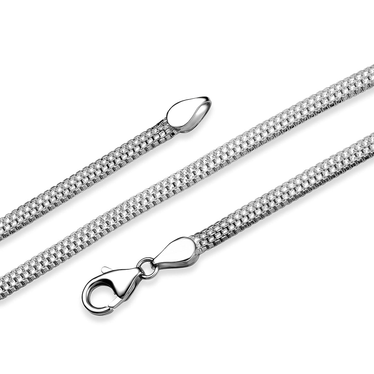 D'Joy Layering Box Chain Necklace in Sterling Silver 18 Grams 20 Inches image number 4