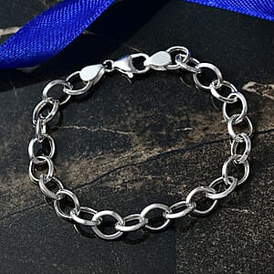 D'Joy Sterling Silver Link Chain Bracelet (7.25 In) 5.12 Grams