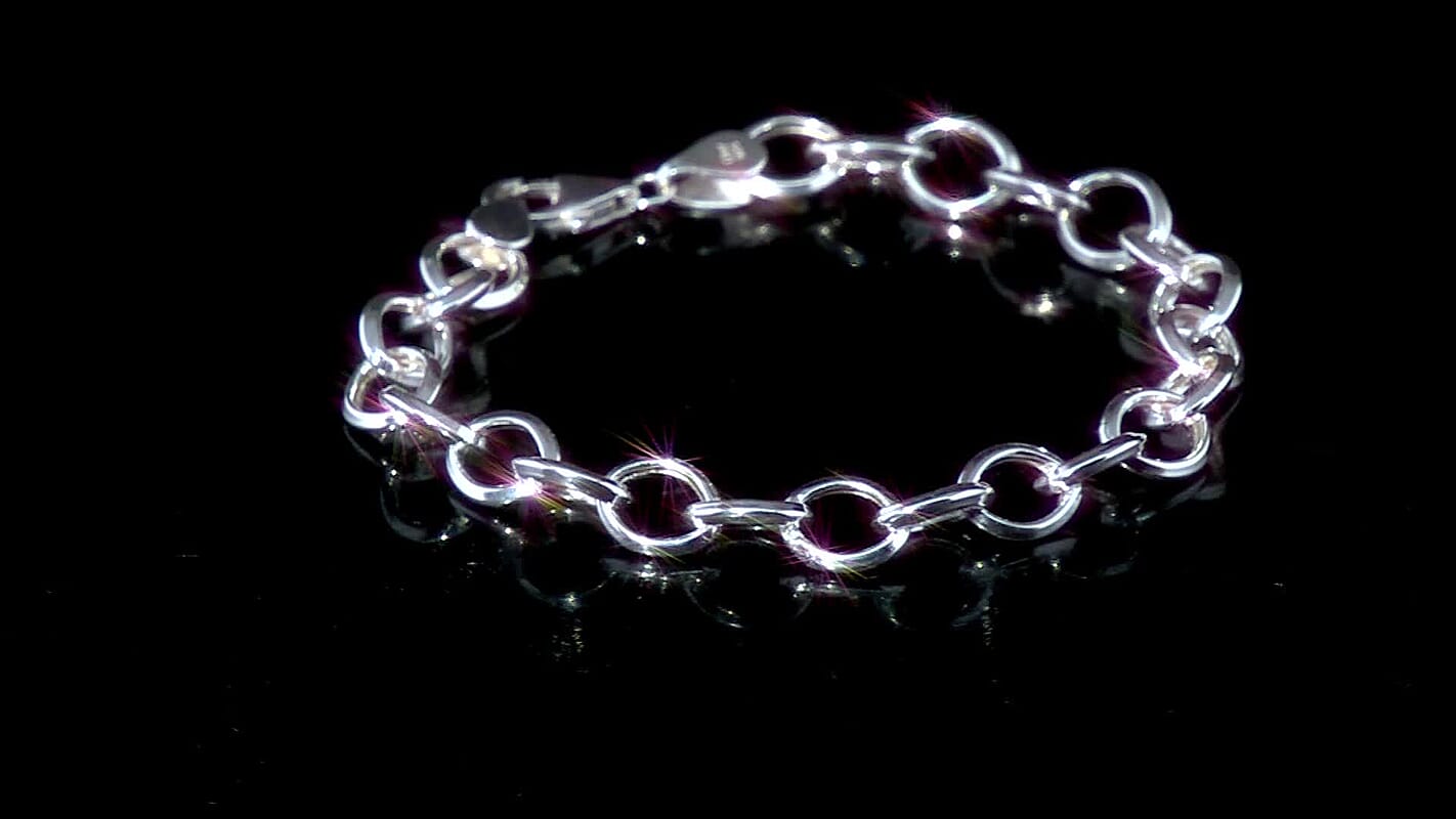 D'Joy Sterling Silver Link Chain Bracelet (7.25 In) 5.12 Grams