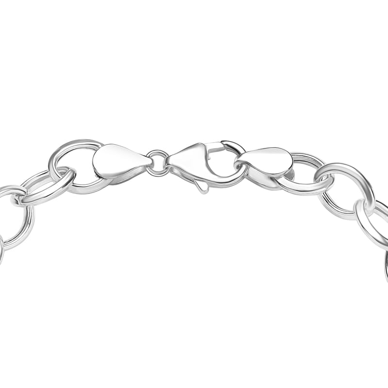 D'Joy Sterling Silver Link Chain Bracelet (7.25 In) 5.12 Grams