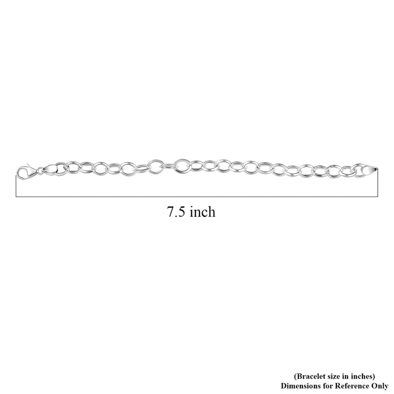 D'Joy Sterling Silver Link Chain Bracelet (7.25 In) 5.12 Grams