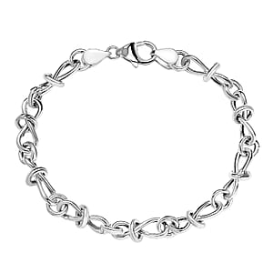 D'Joy Sterling Silver Infinity Link Chain Bracelet (7.25 In) 5.68 Grams