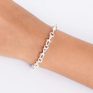 D'Joy Sterling Silver Infinity Link Chain Bracelet (7.25 In) 5.68 Grams