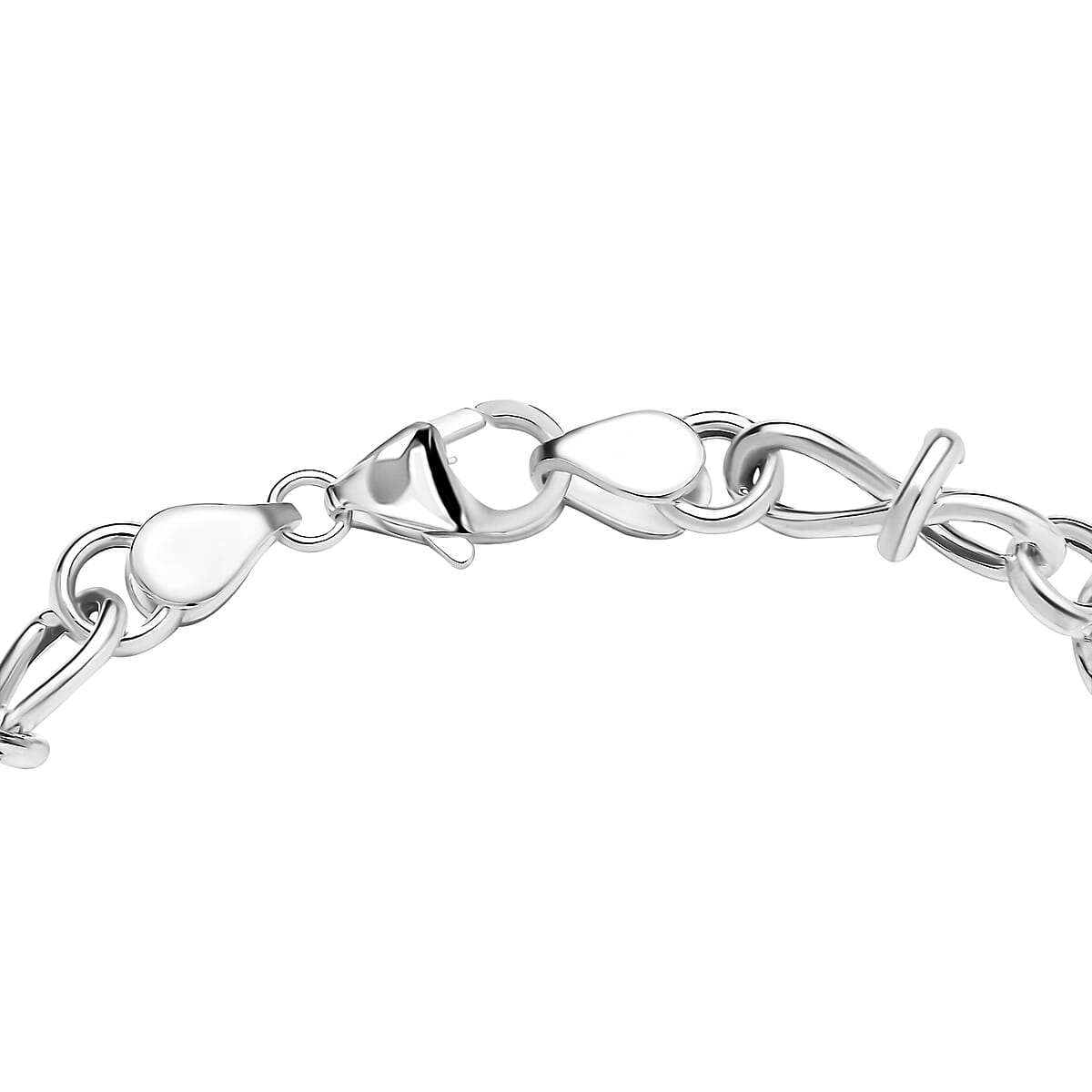 D'Joy Sterling Silver Infinity Link Chain Bracelet (7.25 In) 5.68 Grams image number 3