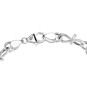 D'Joy Sterling Silver Infinity Link Chain Bracelet (7.25 In) 5.68 Grams