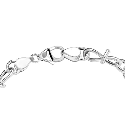 D'Joy Sterling Silver Infinity Link Chain Bracelet (7.25 In) 5.68 Grams
