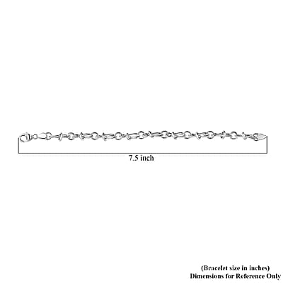 D'Joy Sterling Silver Infinity Link Chain Bracelet (7.25 In) 5.68 Grams