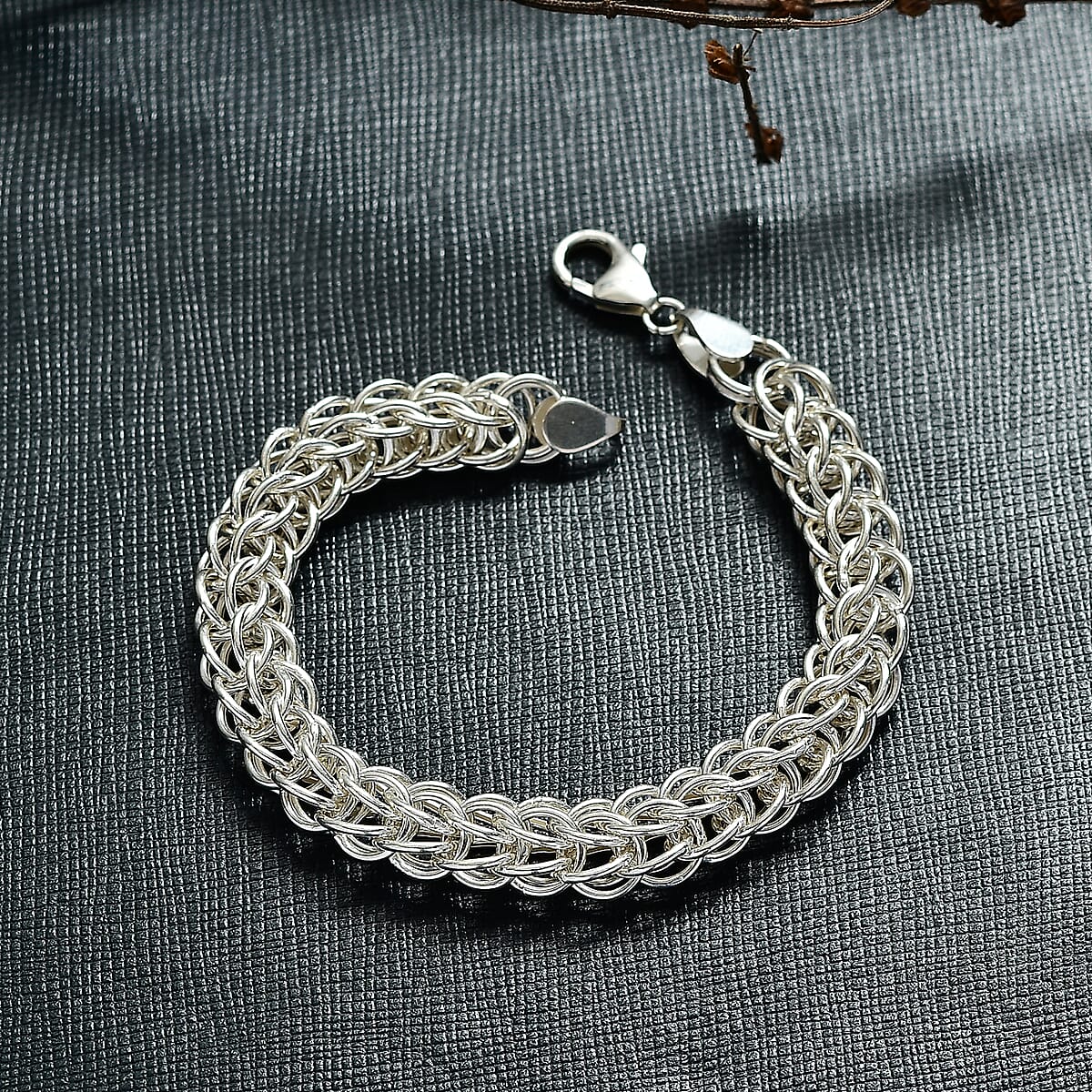 D'Joy Fancy Link Fancy Bracelet in Sterling Silver (7.25 In) 12.75 Grams image number 1