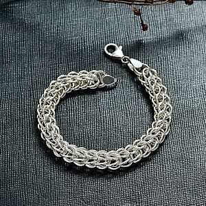 D'Joy Fancy Link Fancy Bracelet in Sterling Silver (7.25 In) 12.75 Grams