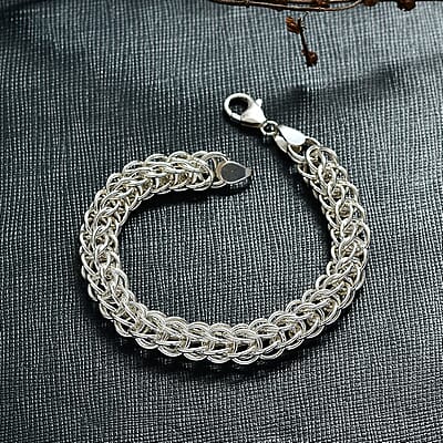 D'Joy Fancy Link Fancy Bracelet in Sterling Silver (7.25 In) 12.75 Grams