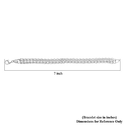 D'Joy Fancy Link Fancy Bracelet in Sterling Silver (7.25 In) 12.75 Grams