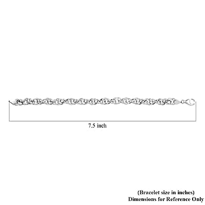 D'Joy Round Link Chain Bracelet in Sterling Silver (7.25 In) 7.65 Grams