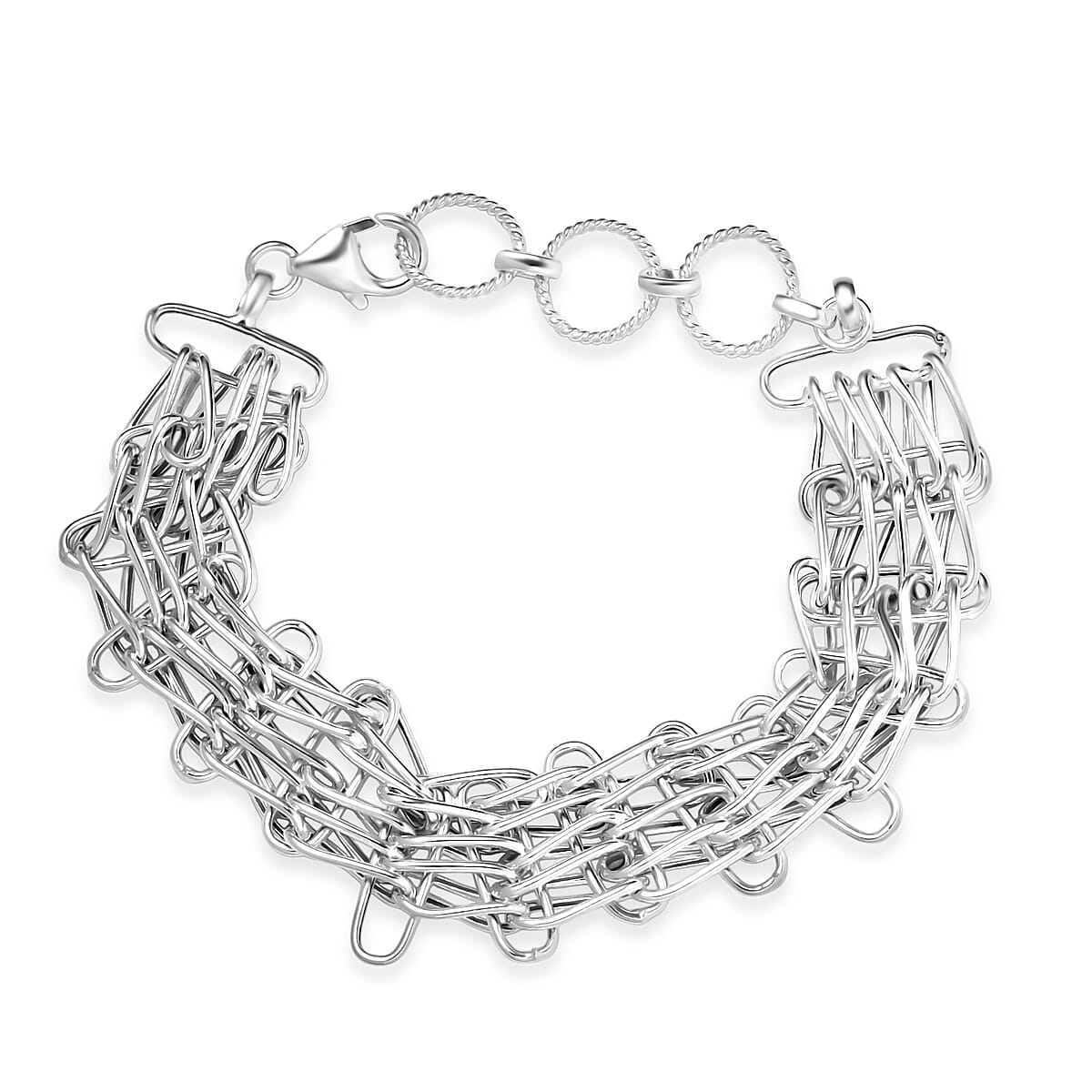 D'Joy Fancy Link Chain Bracelet in Sterling Silver (7.25 In) 11.25 Grams image number 0