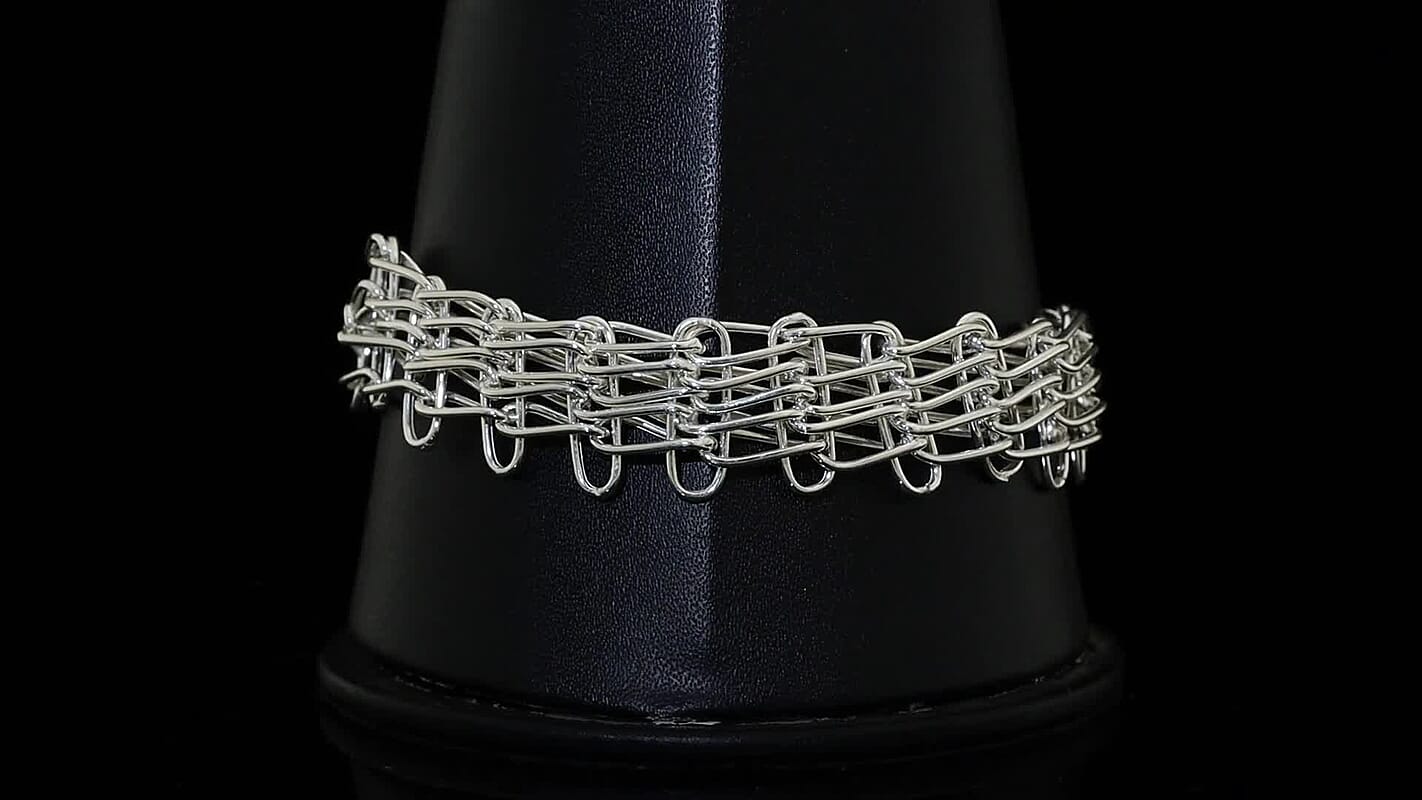 D'Joy Fancy Link Chain Bracelet in Sterling Silver (7.25 In) 11.25 Grams
