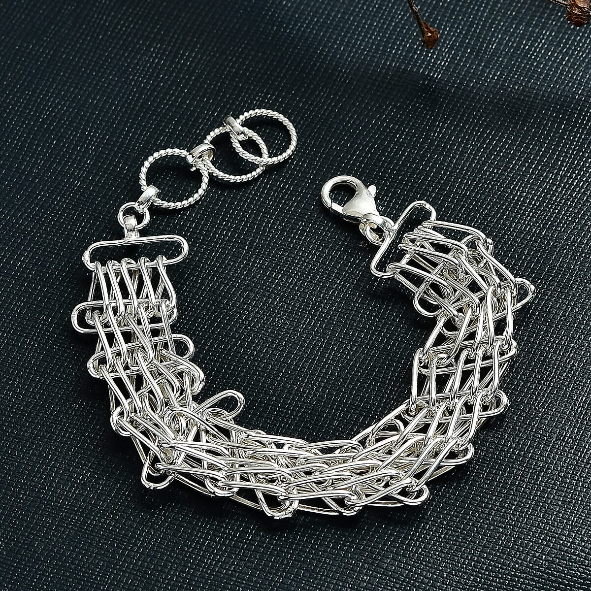 D'Joy Fancy Link Chain Bracelet in Sterling Silver (7.25 In) 11.25 Grams image number 1